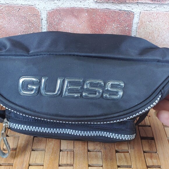Guess Y2K Black Luxe Fanny Pack, Retro-Chic Waist Bag - Picture 7 of 10
